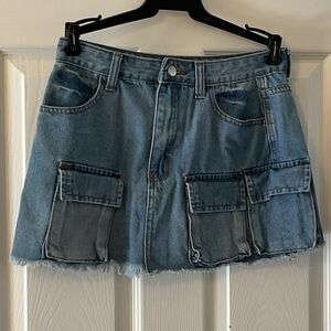 SHEIN Womens Size 6 Blue Distressed Mini Skirt